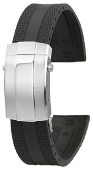 Mefloar Silikon-Uhrenarmband, 22mm, passend for Breitling Superocean Navitimer Avenger, Gummi-Uhrenarmband, Faltschließe, Herren-Zubehör