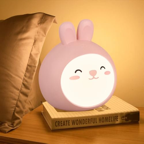 KBIBCK Nachtlicht Kinder Hase, Nachtlicht Baby Kaninchen, NachtlichtKinder Stilllicht, Dreistufig NachtlichtDimmbar Nachttischlampe Touch, NachtlichtHase für Osterdekoration Mädchen Junge Geschenke