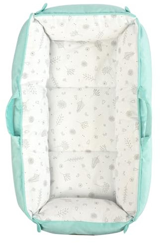 Bellochi Universelles Babynest | Gemütlicher Rückzugsort für Neugeborene | Multifunktionale Pod-Liege mit leisen Magnetverschlüssen | Perfekte Größe 100 x 70 x 14 cm (Aqua)