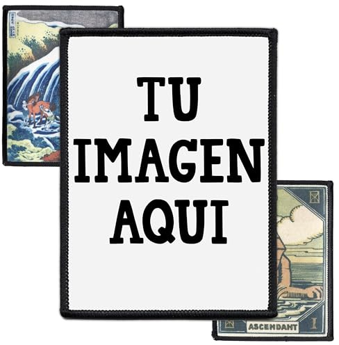 Individuell 5cm bis 20cm Rechteck Aufnäher | Personalisiert mit Wunschmotiv – Bild, Foto, Logo | Selbst gestalten Patch für Kleidung & Jacke | Custom Bedruckt Iron On Patches (7.6cm x 10.2cm)