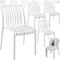 tectake® Gartenstühle stapelbar, Gartenmöbel Set, Balkon Möbel, Bistro Set, Sessel, Outdoor Möbel, Balkonmöbel, Terrassenmöbel - Creme, 4er Set