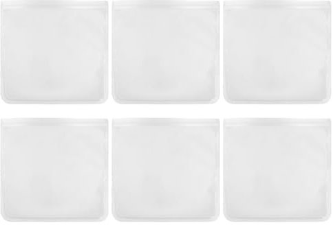 Mivanta 6 Pcs Reusable Freezer Bags, Silicone Freezer Bags Leakproof for Meal Prep, Batch Cooking, Fruits, Sandwiches, and Travel Items, Dishwasher Safe, Extra Large Food Storage Bags