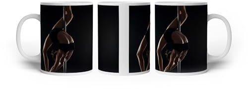 deyoli Tasse à motif Grace en mouvement - Perfection artistique de pole dance - 300 ml en céramique blanche / tasse à café / idée cadeau