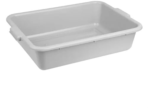 Nisbets Essentials Polypropylene Tote Box 18Ltr, Dishwasher Safe, Grey | Nests and stacks securely to minimize storage footprint in busy commercial kitchens, optimizing workspace.