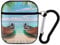 Seaside Boat Coconut Leaf Earphone Case Cover Compatible with AirPods 1&2 Shockproof Bluetooth Headset Case Black-style