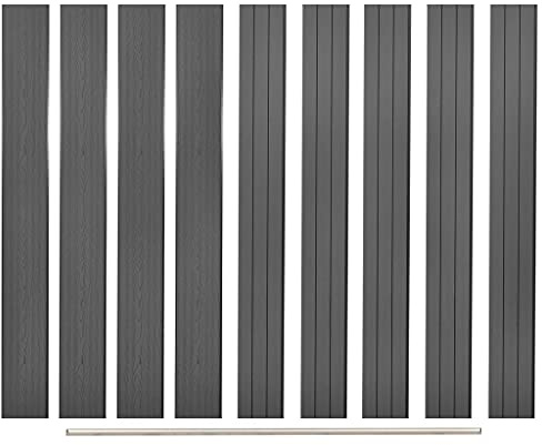 Hommdiy Ersatz Zaunbretter Sichtschutz WPC Zaun 9 Stk. 170 cm Grau