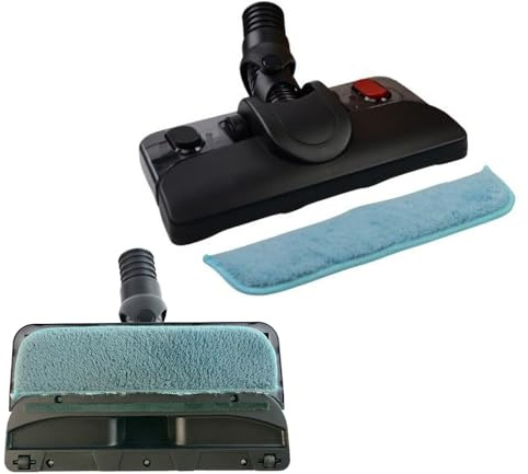 Cabezal universal de fregona al vacío de 32 mm y 35 mm, herramienta 2 en 1 para suelos húmedos y secos, compatible con Numatic Henry Hetty Hoover James Amazon Basics, con tanque de agua integrado y