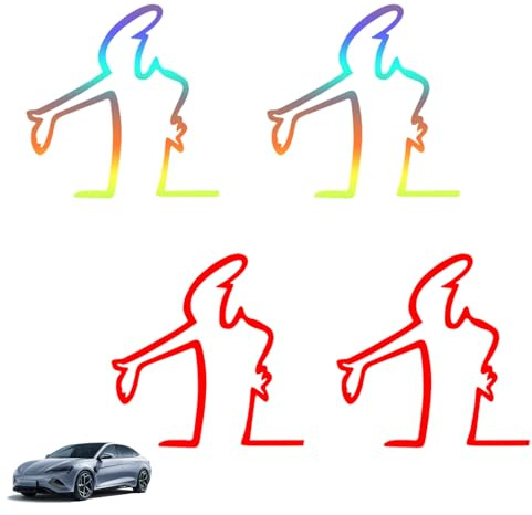 4 Stück La Linea Autoaufkleber,Reflektierende Kratzeraufkleber,Easypark Sticker,Auto Sticker Lustig,Wütender Mann,Für Auto Heckscheibe Glastür Koffer Laptop Kühlschrank Handy Schreibtisch