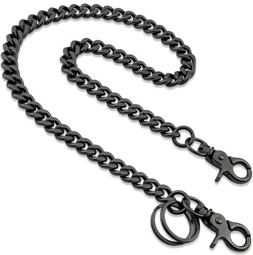 Kehierr Schlüsselkette, Edelstahl Geldbörsenkette Herren Damen | 23 Zoll Hosenkette Mit 2 Schlüsselringe，Gürtelkette ，Kette für Jeans