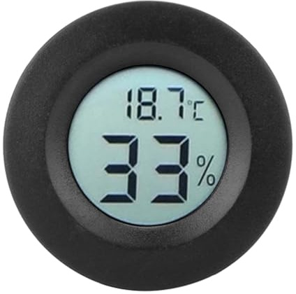 Thermometer Hygrometer, 45x14mm/1,8x0,6 Zoll LCD 10~99% Feuchte -50~70°C Temperatur TesteKühlschrank Vitriner Mini Rundschreiben eingebettetes digitales Feuchtigkeitsmessgerät für den Innenbereich