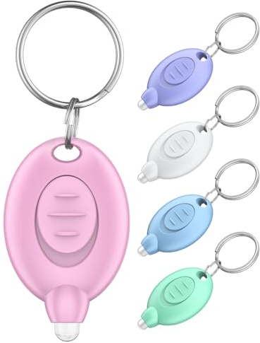 Uniclife 5 Pack LED Keychain Flashlight 5 Color Shells | 12 Lumen Mini Flashlight Keychain, Portable Mini Flashlights Bulk, Tiny Keychain Light for Outdoor, Work, Camping & Hiking