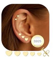 AVOTTO 5 Paare Kleine Ohrstecker Ohrringe Sterling Silber für Damen Set Hypoallergen Gold Ohrstecker Ohrringe Silber Schmuck Geschenke Silver Studs Earrings for Women