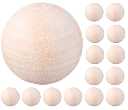 Balacoo Holzkugeln 22mm 20 Stück aus Unbehandeltem Holz mit Loch zum Selbermachen von Weihnachtsdekoration und Wichtel Nasen für Handwerksprojekte