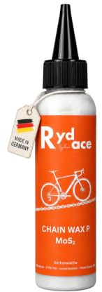 Rydace Flüssigwachs für Fahrradketten mit MoS₂ – Kettenwachs 105 ml – wasserbasiert & PTFE-frei – für Rennrad, Gravelbike, MTB und E-Bike