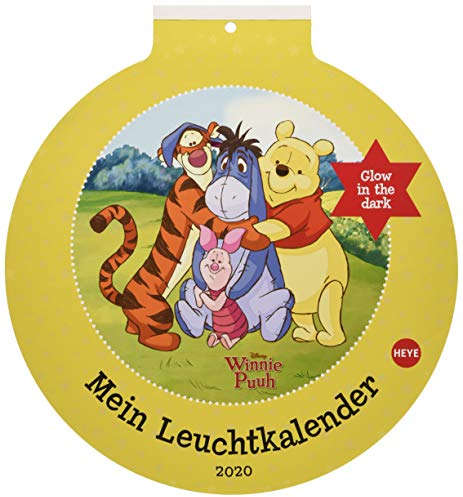 Winnie Puuh Mein Leuchtkalender. Wandkalender 2020. Monatskalendarium. Falzbindung. Format 29 x 29 cm