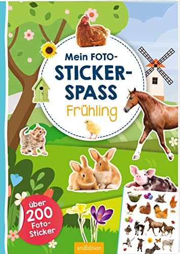 Mein Foto-Stickerspaß – Frühling: Über 200 Foto-Sticker | Stickerheft mit Foto-Stickern und illustrierten Szenen für Kinder ab 3 Jahren