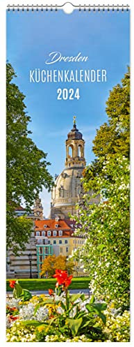 Küchenkalender Dresden 2024 | 15 x 40 cm | weißes Kalendarium