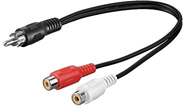 0.2m 1x Cinch Stecker auf 2x Cinch Kupplung - geschirmt