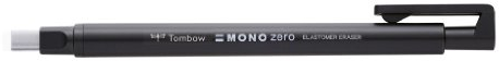 Tombow EH-KUS11 Präzisionsradierer MONO zero nachfüllbar eckige Spitze, 2.5 mm x 5 mm, schwarz