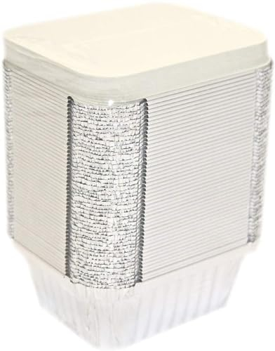100 x ALUMINIUM FOIL FOOD TAKEAWAY CONTAINERS TRAYS + LIDS No2