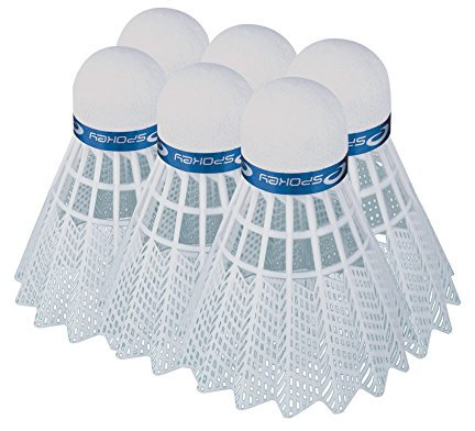 Spokey Unisex Shoot 6 Stück Synthetik Federbälle Set Medium, Blau, One Size