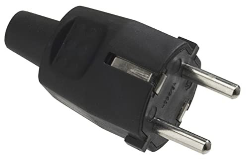 MAURER 19110080 Clavija / Enchufe Toma Tierra Goma 4,8mm Negro (Industrial)