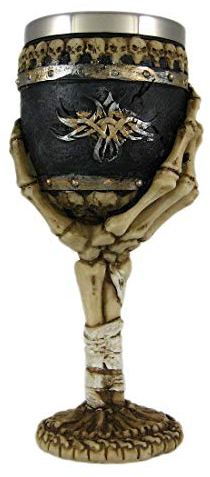 Taisuko Ossuary Style Skeletal Wine Goblet Bones 6oz Wine Chalice Goblet 7oz