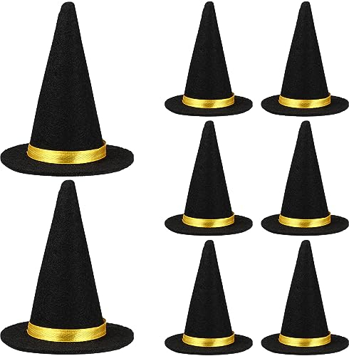 Healifty 8 kleine Hexenhut für Halloween, Bastelarbeiten, Flaschenverschluss, Weinflasche, Hexenhut, Tischdekoration für Festivals, Halloween-Party