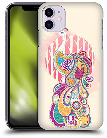 Head Case Designs Rose Paon Cachemir Coque Dure pour l'arrière Compatible avec Apple iPhone 11