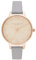 Olivia Burton Analog Quarzuhr für Damen mit Graues Lederarmband - OB16GD45