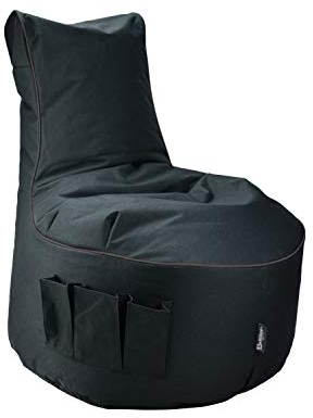 Maverick Gaming Sitzsack Schwarz mit Keder Farben wählbar Beanbag mit 3 Seitentasche & Reißverschluss zum nachfüllen Beste Sitzsäcke für Playstation PS4 XBOX360 XboxOne Nintendo (Schwarz)
