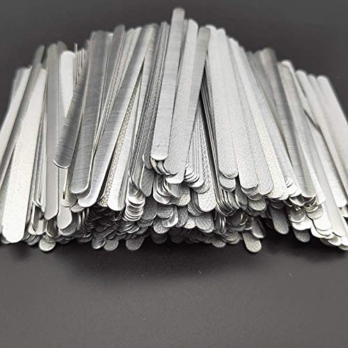 Airssory 100 pezzi di nastro adesivo in metallo piatto in alluminio per strisce per ponti, clip per naso, artigianato fai-da-te, accessori - 3,3 ~ 3,5