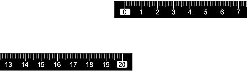 sourcing map 10 Stück Selbstklebendes Maßband 20cm Von links nach rechts Maßbänder lesen Auf Werkbanklineal aufkleben (Schwarz)