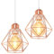 TOKIUS Plafonnier Industriel Vintage Luminaire E27 Rétro Lustre Suspension Design Métal Cage Ø160mm éclairage plafond Pour Salon Cuisine Chambre (Or rose-SS-2)