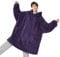 BEDSURE Hoodie Decke mit Ärmeln - Kuschelpullover als Geschenke für Männer - Übergroßer Tragbare Decke Kuscheldecke mit Ärmeln Geschenke zum Vatertag Männertag Herren Damen xxl, Grau 107x90 cm