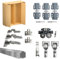 Evotrade Kit de quincaillerie coulissante pliable à livre pour portes mobiles ou niches murales avec fermeture amortissante (2 m + 1 porte battante intérieure)