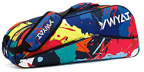 TentHoome Badminton Racket Bag Waterproof Tennis Racquet Single Shoulder Bags 3 to 6 Racquet Tote Pack for Men Women Youth and Adult