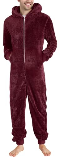 KONG JIMFAN Thermo Unterwäsche Set Thermounterwäsche Herren 5XL Jagdbekleidung Herren Winter Gefütterte Jogginghose Herren Sport Oberteil Herren Torwart Unterziehhose Mens Underwear(1-Wine,XL)