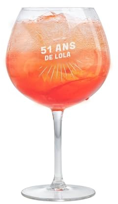 CADEAUX.COM - Verre Spritz Personnalisable pour Femme de 51 ans - Verre Spritz Personnalisé - Message Personnalisable - Cadeau Anniversaire - Cadeau Femme