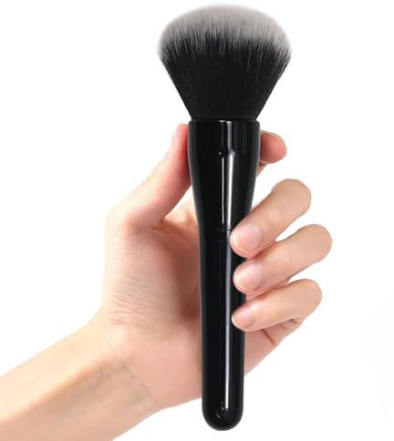 Mezrkuwr Grand pinceau à poudre, pinceau à fond de teint, pinceau de maquillage professionnel pour estomper les liquides, les crèmes et les poudres immaculées, polir, estomper, appliquer l'anticerne