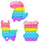 NHPY Pop Bubble Fidget Toy Set, Relief Angst Autismus, Antistress Spielzeug Regenbogen, Dinosaurier, Alpaka, Bär, Kindergeburtstag Gastgeschenke für Kinder und Erwachsene, 3 Stück