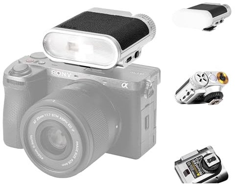 VILTROX Retro Flash Speedlite per Fotocamera,Mini Flash GN12 con 7 Livelli di Potenza,Batteria da 800mAh,0,1-1,5 tempo di richiamo,Controllo Ottico S1/S2 con Sony,Fujifilm,Canon,Nikon,Olympus(Z1)