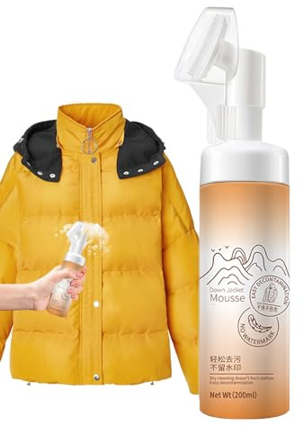 Waschmittel für Daunenjacken, Mehrzweck-Fleckenentferner, wasserloser Reinigungsschaum, für Wintermäntel, Jacken, Kleidung, Öl, Tee, Stift, Drucke, Fleckenentfernung, 200 ml