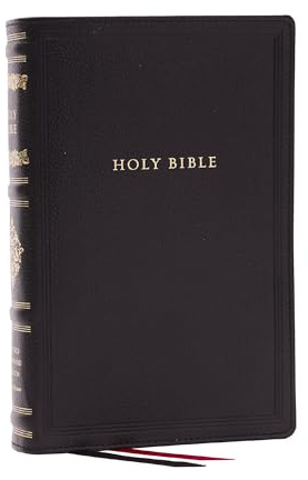 RSV Personal Size Bible with Cross References, Black Genuine Leather, Thumb Indexed, (Sovereign Collection)
