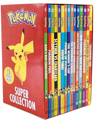 Pokemon Ultimate Collection Series Books 1-14 Set (Ash's Big Challenge, Pokemon Peril, Orange League, Scyther VS Charizard, Race to Danger and MORE!)
