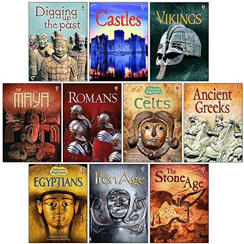 Usborne Beginners History 10 Books Set (Castles, Vikings, Romans, The Celts, Anicent Greeks, Egyptians & MORE!)