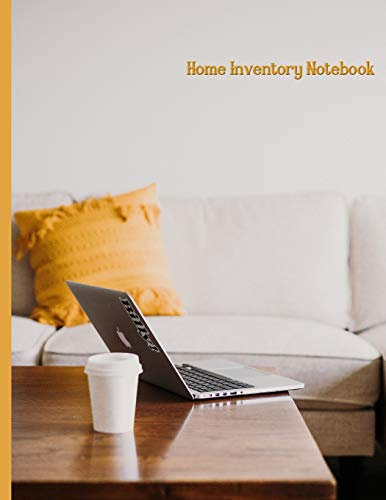 Couch, Pillow, Computer Laptop on Coffee Table : Home Inventory Notebook