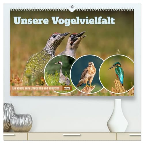 Unsere Vogelvielfalt: Ein Schatz zum Entdecken und Schützen (hochwertiger Premium Wandkalender 2026 DIN A2 quer), Kunstdruck in Hochglanz: Der ... von Wiese, Wald und Meer. (CALVENDO Tiere)