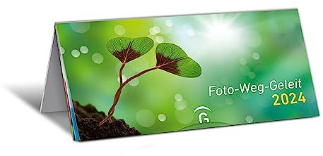 Foto-Weg-Geleit 2024: Monatskalender zum Aufstellen m. wunderschönen Fotominiaturen-Lebensweisheiten-Sinnsprüche , 12 Monatsblätter m. Postkarten zum Ausschneiden, 21,0 x 10,5 cm