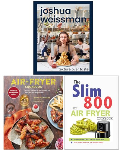 Joshua Weissman Texture Over Taste, Air-Fryer Cookbook & The Slim 800 Hot Air Fryer Recipe Cookbook 3 Books Collection Set